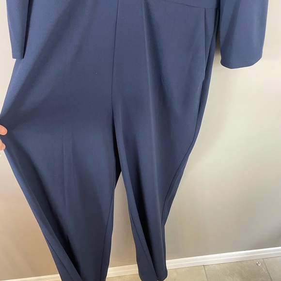 Halston navy blue jumpsuit - Picture 6 of 9